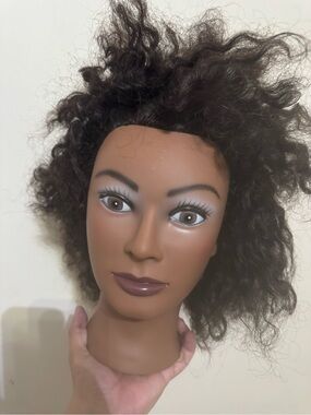 Michele Dark Brown Curly Hair Styling Mannequin Head